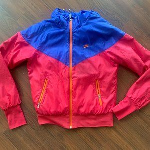 Blue and Pink Nike Windbreaker Jacket